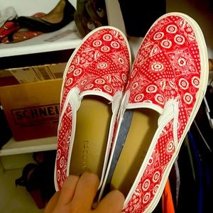 Size 8 - Talbots deck shoes handkerchief pattern